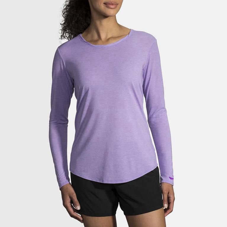 Brooks Distance Hardloopshirts Met Lange voor Dames Paars (AXNBR-3496)